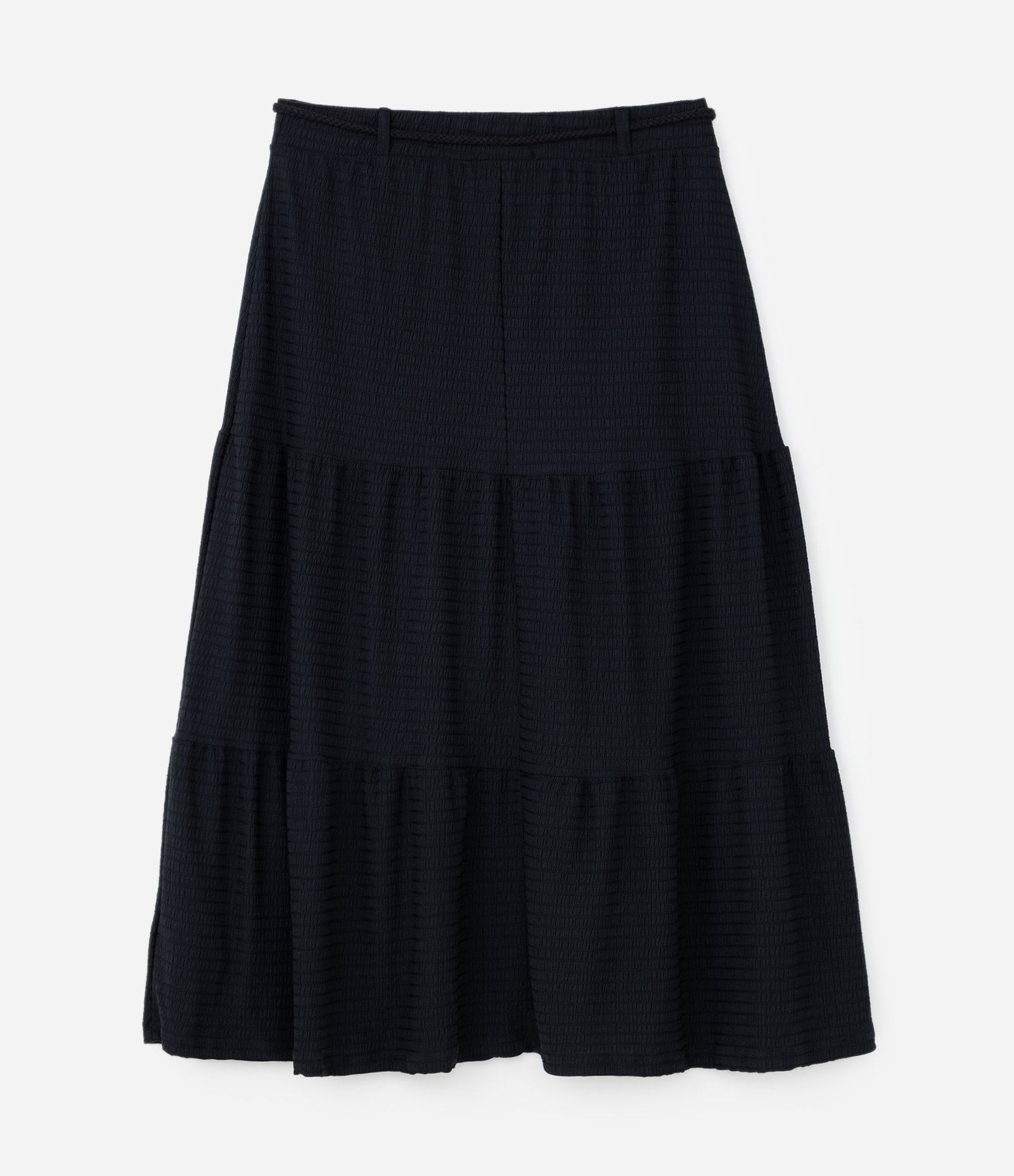 Saia Midi Texturizada com Amarração Curve & Plus Size Preto 7