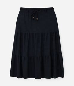 Saia Midi Texturizada com Amarração Curve & Plus Size