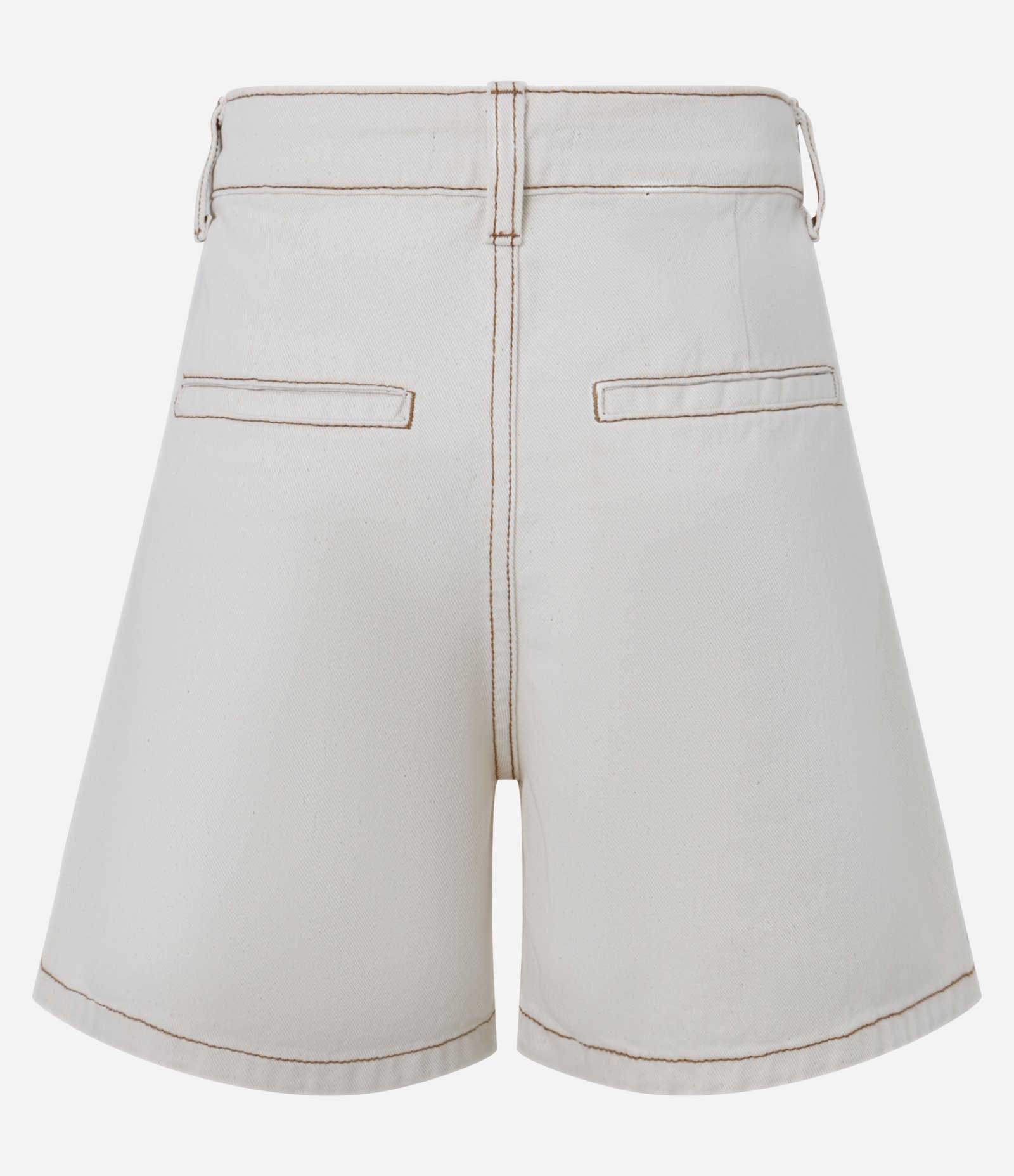Short Mom em Sarja com Bolsos Frontais Off White 6