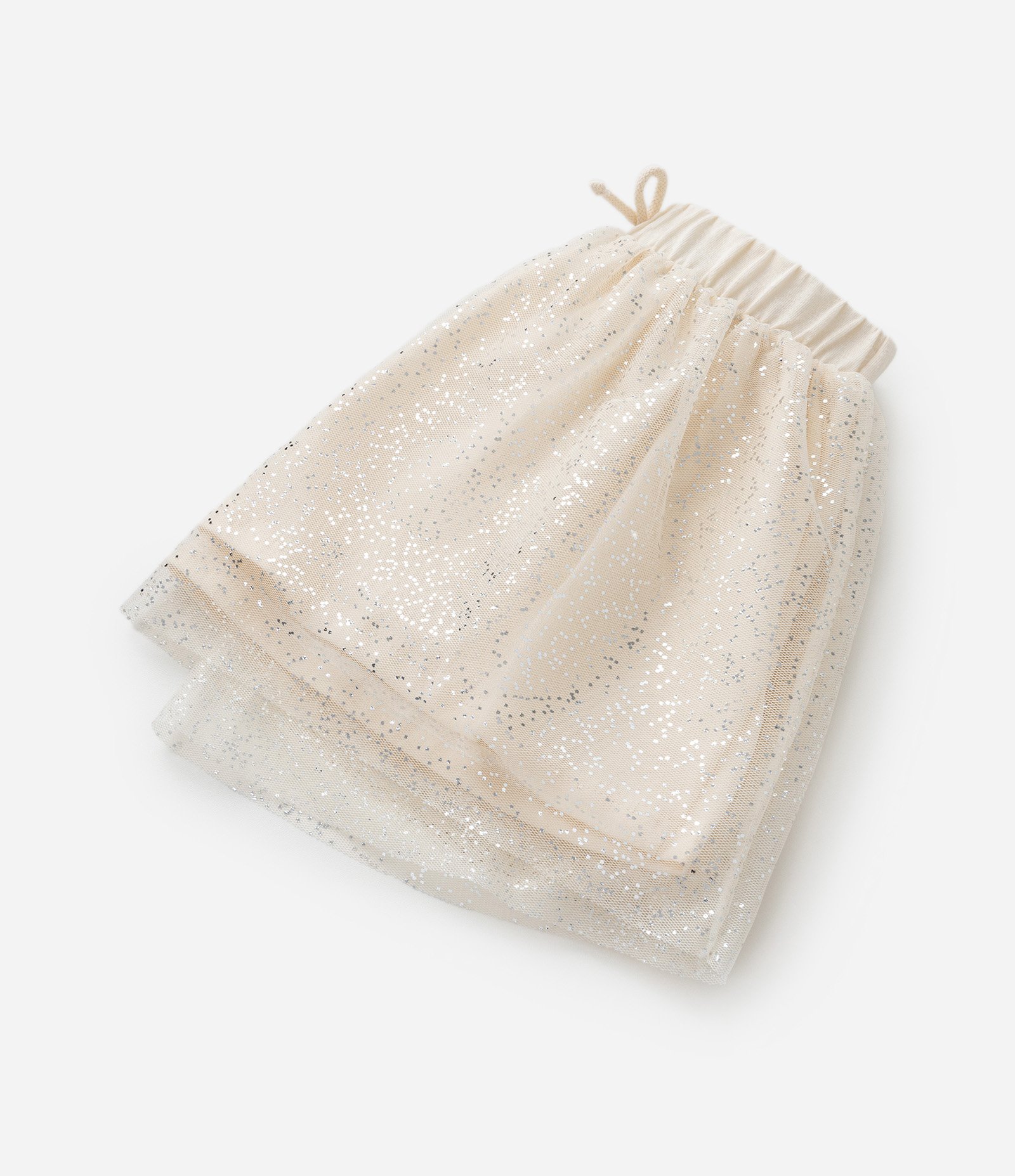 Saia Infantil em Tule com Brilhinhos - Tam 1 a 6 Anos Bege 4
