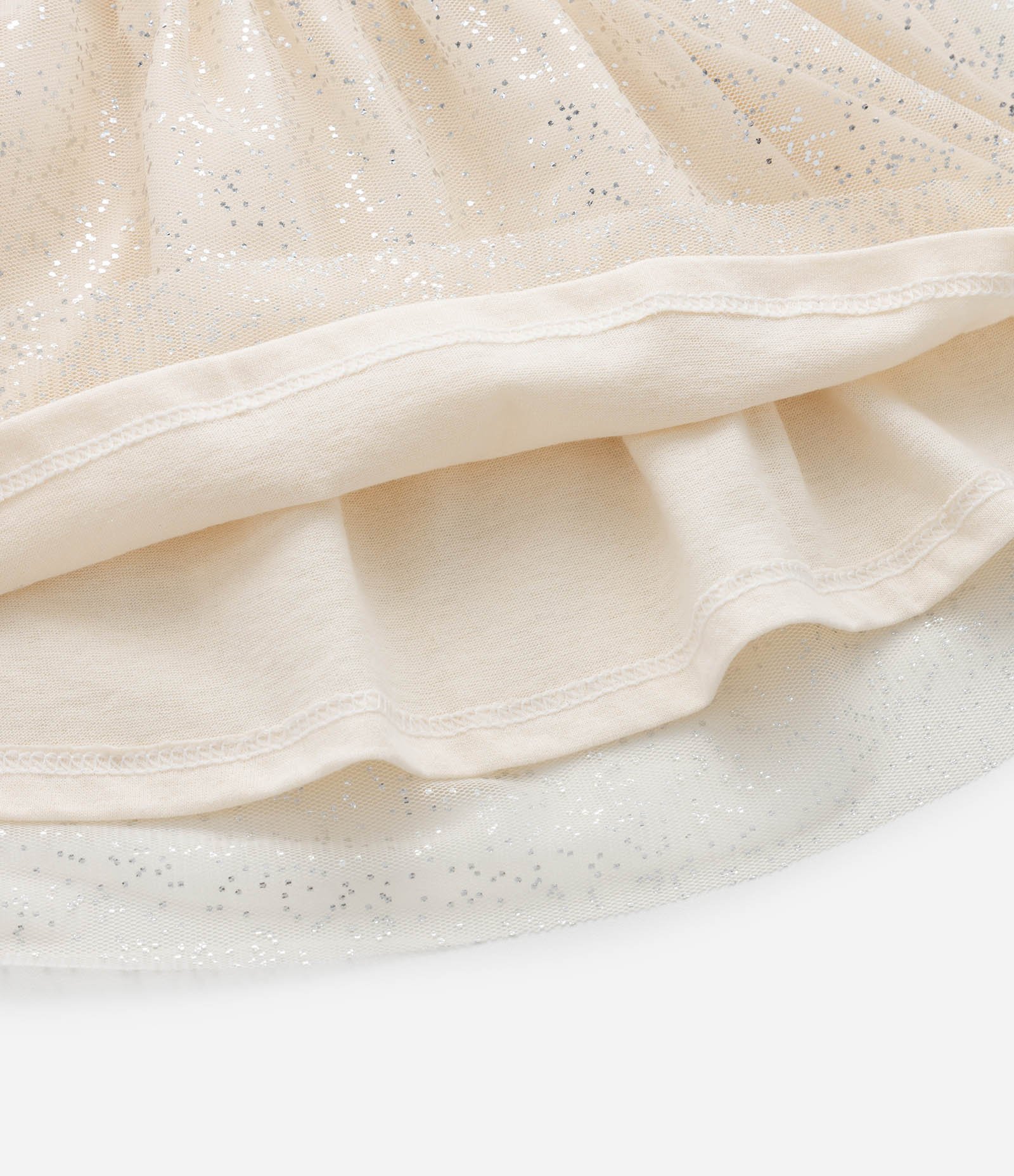 Saia Infantil em Tule com Brilhinhos - Tam 1 a 6 Anos Bege 5