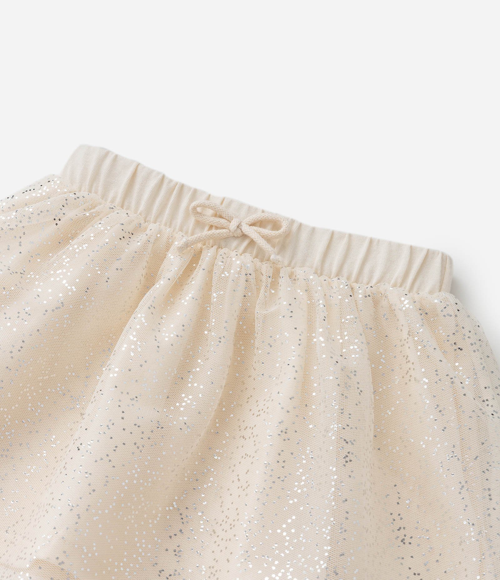 Saia Infantil em Tule com Brilhinhos - Tam 1 a 6 Anos Bege 6