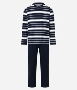 Pijama Longo com Estampa Listrada