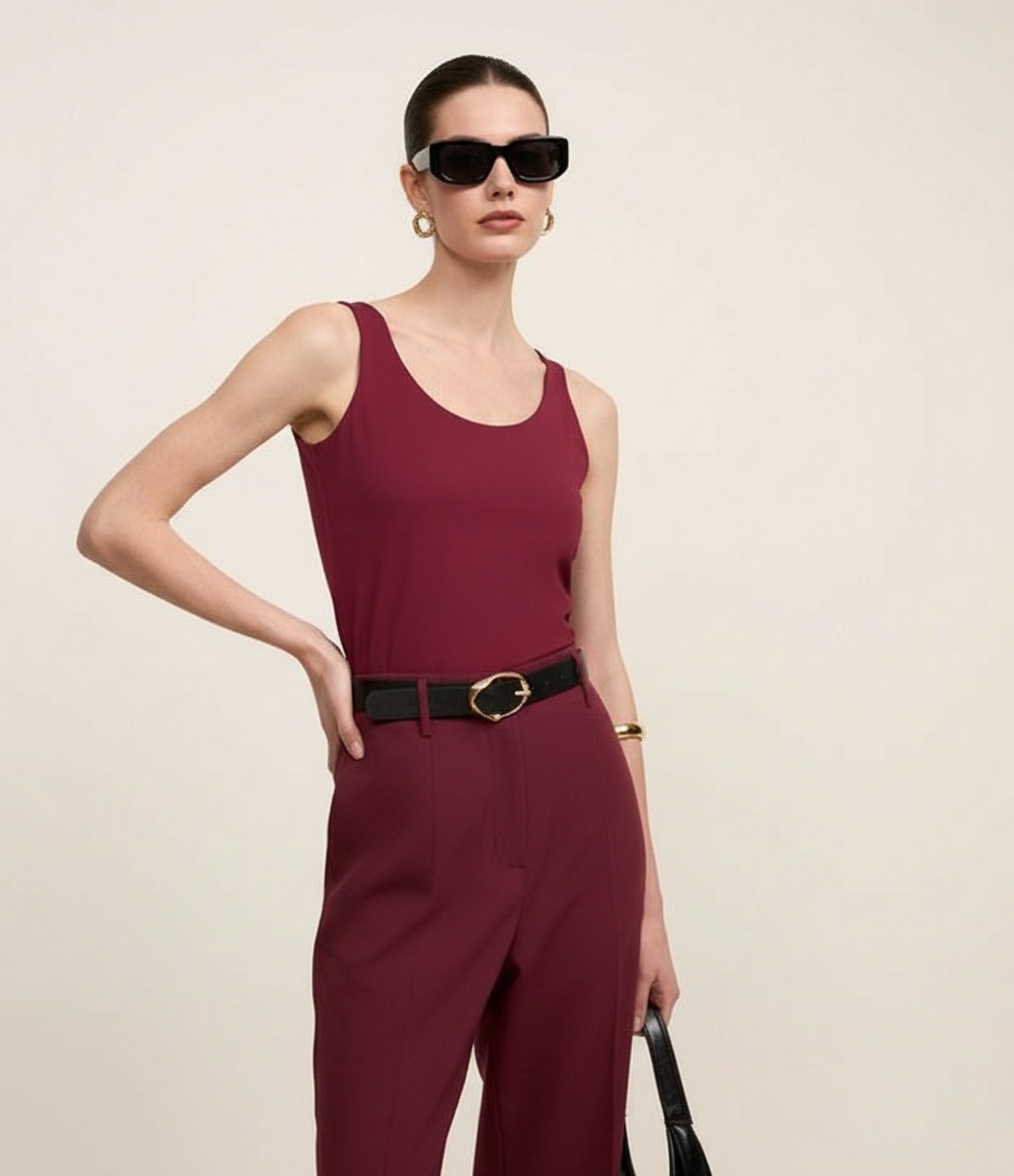 Blusa em Poliamida com Decote U e Alça Larga Vermelho 6