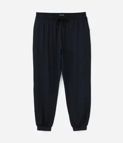 Calça de Pijama com Elastano e Barra Ajustada