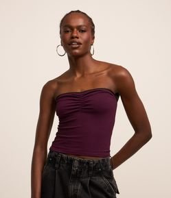 Blusa Tomara que Caia em Ribana com Busto Franzido