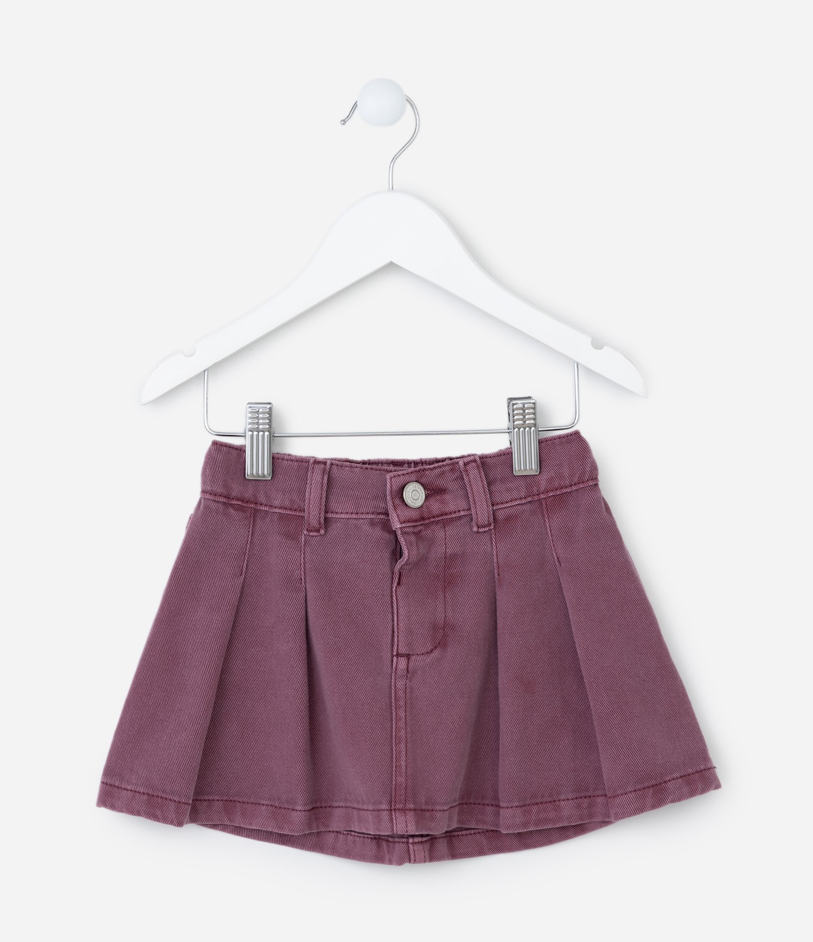 Saia Infantil Jeans com Pregas - Tam 1 a 6 Anos Roxo 1