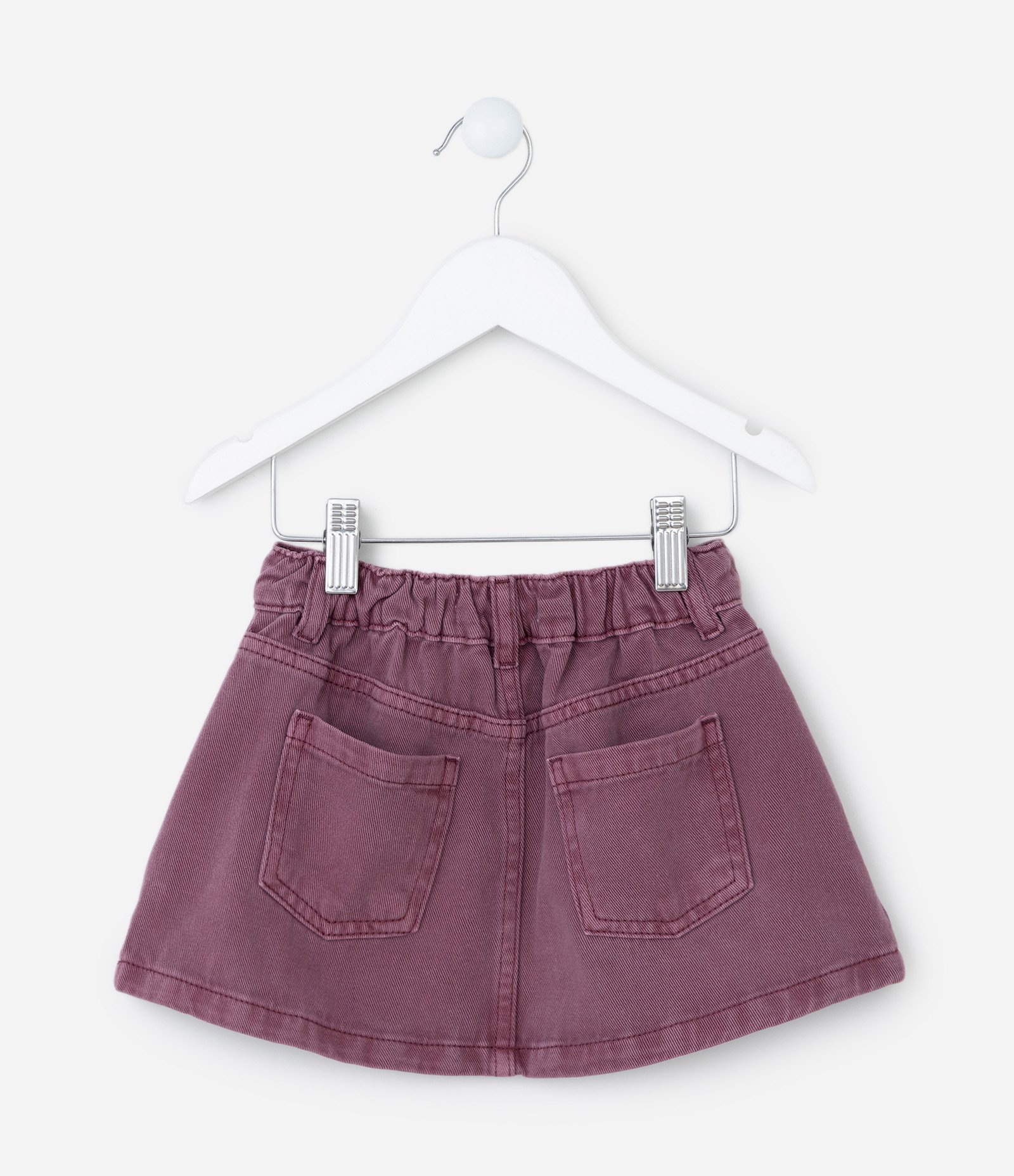 Saia Infantil Jeans com Pregas - Tam 1 a 6 Anos Roxo 2