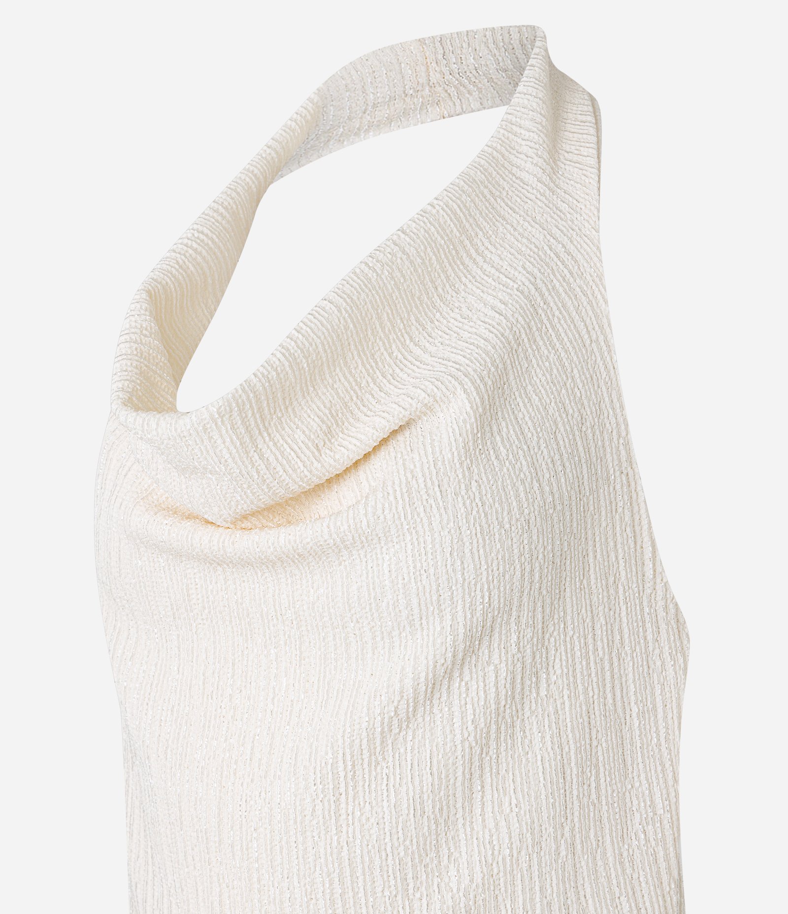 Blusa Frente Uníca Sem Mangas Texturizado Off White 6