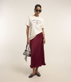 Saia Midi Evasê Slip Acetinada