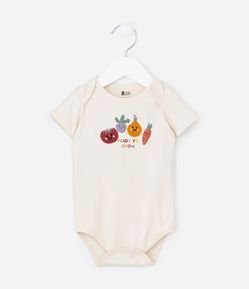 Body Infantil com Bordado Leguminhos - Tam 0 a 18 meses