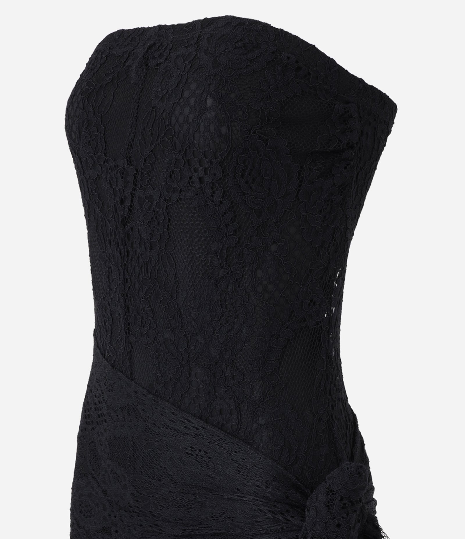 Macacão Tomara Que Caia em Renda com Amarração Preto 2