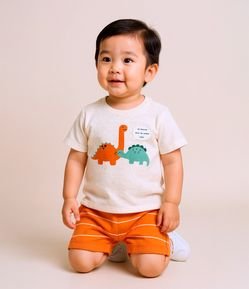 Conjunto Infantil com Estampa de Dinossaurinhos 
- Tam 0 a 18 meses
