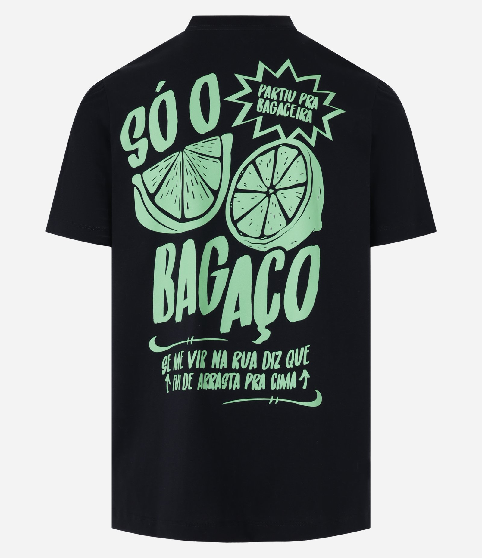 Camiseta Comfort em Algodão com Estampa Só o Bagaço Preto 7