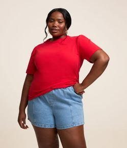 Blusa em Algodão com Manga Bufante Curve & Plus Size