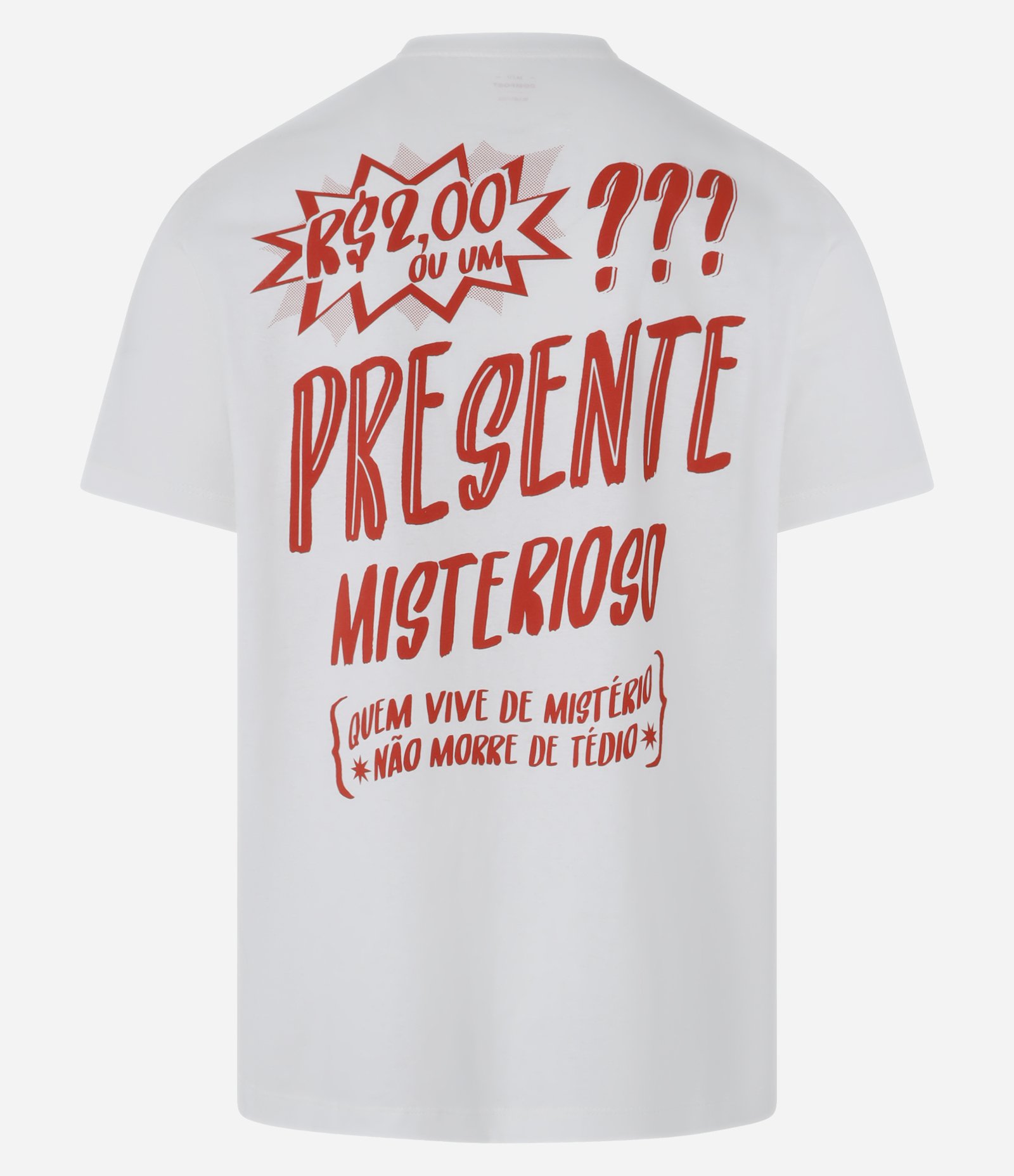 Camiseta Comfort em Algodão com Estampa Presente Misterioso Branco 7
