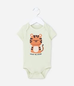Body Infantil com Estampa Interativa de Tigrinho - Tam 0 a 18 meses