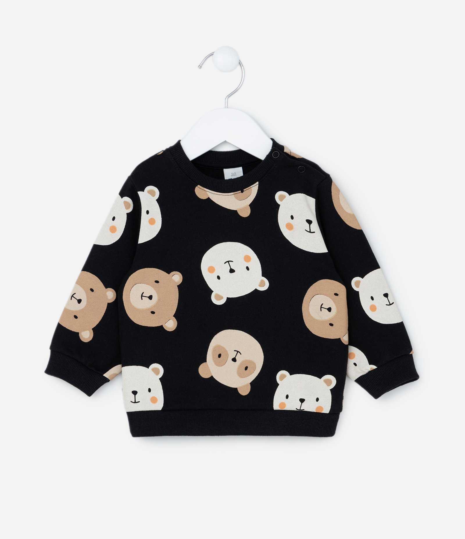Blusão Infantil Quentinho com Estampa Ursinhos - Tam 0 a 18 meses Preto 1
