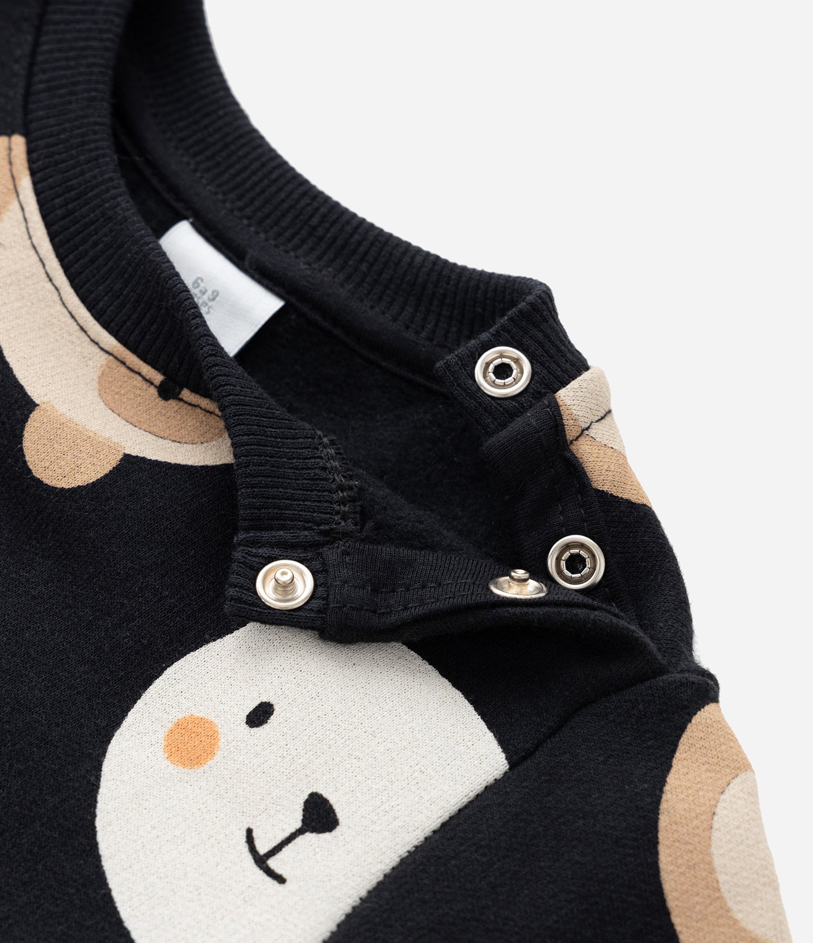 Blusão Infantil Quentinho com Estampa Ursinhos - Tam 0 a 18 meses Preto 5