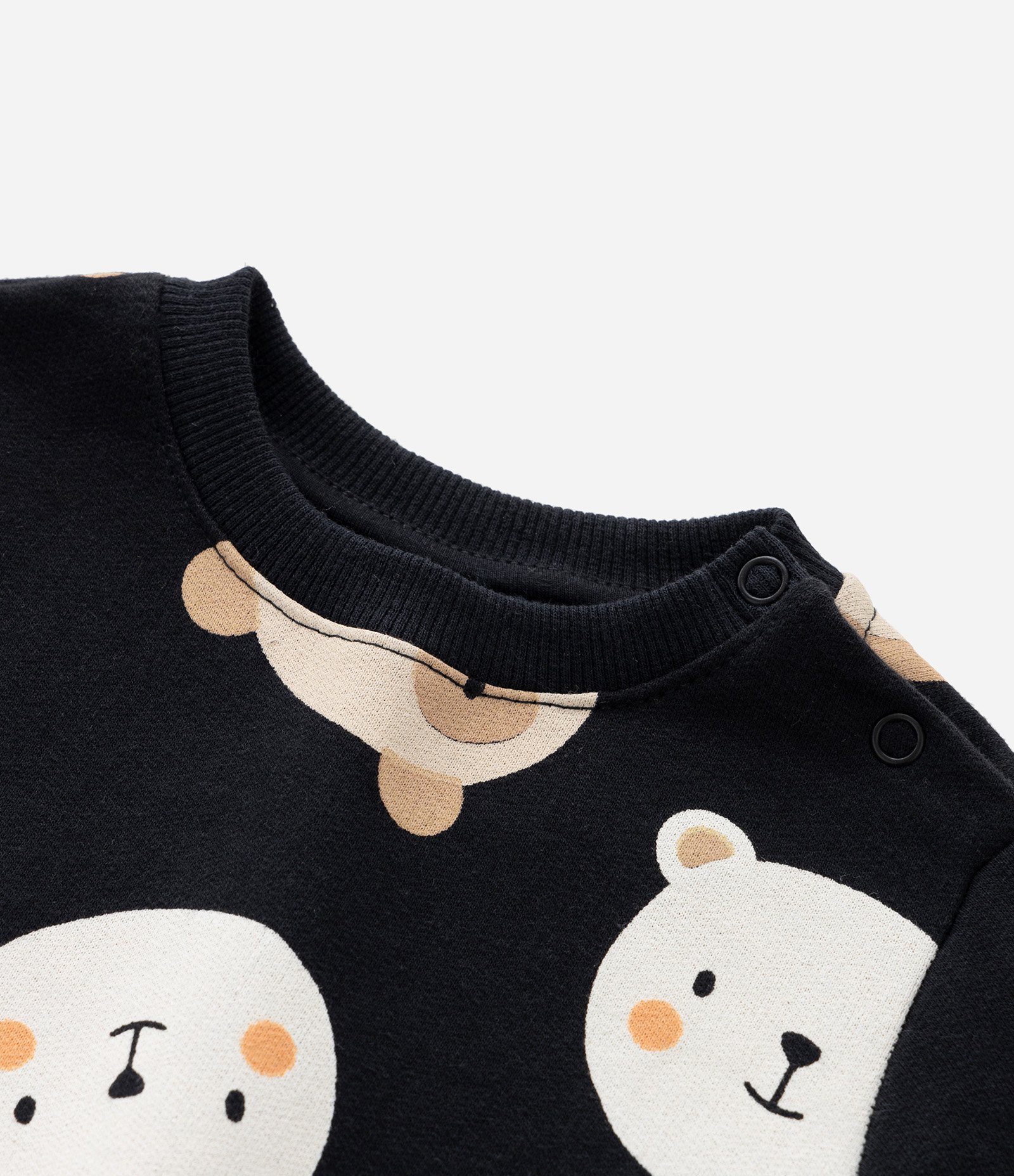 Blusão Infantil Quentinho com Estampa Ursinhos - Tam 0 a 18 meses Preto 6