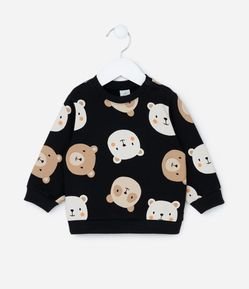 Blusão Infantil Quentinho com Estampa Ursinhos - Tam 0 a 18 meses