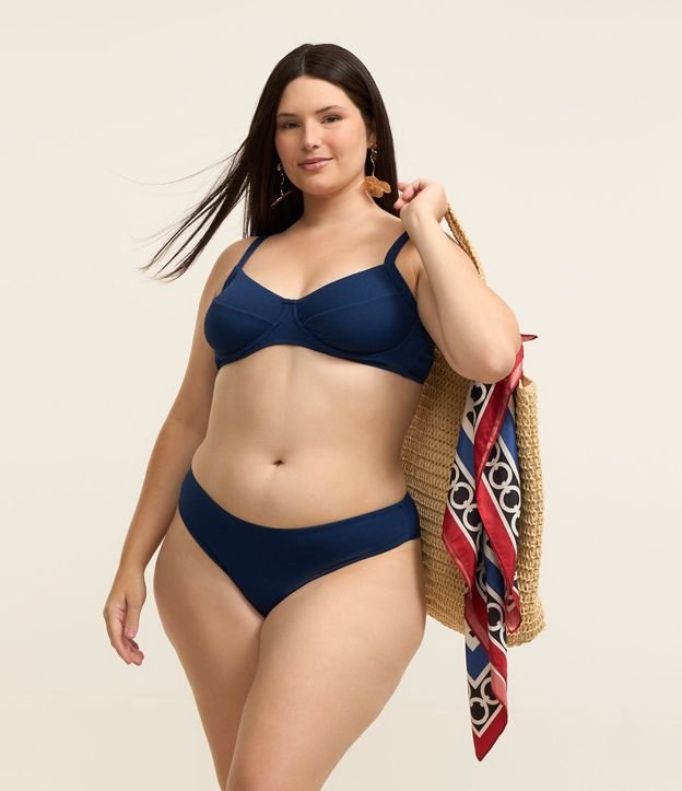 Biquíni Bottom Texturizado com Fio Duplo Curve & Plus Size