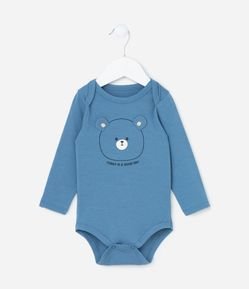 Body Infantil com Estampa Carinha de Urso - Tam 0 a 18 meses