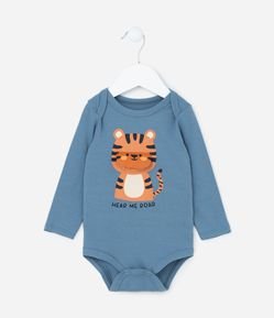 Body Infantil com Estampa Interativa de Tigrinho - Tam 0 a 18 meses