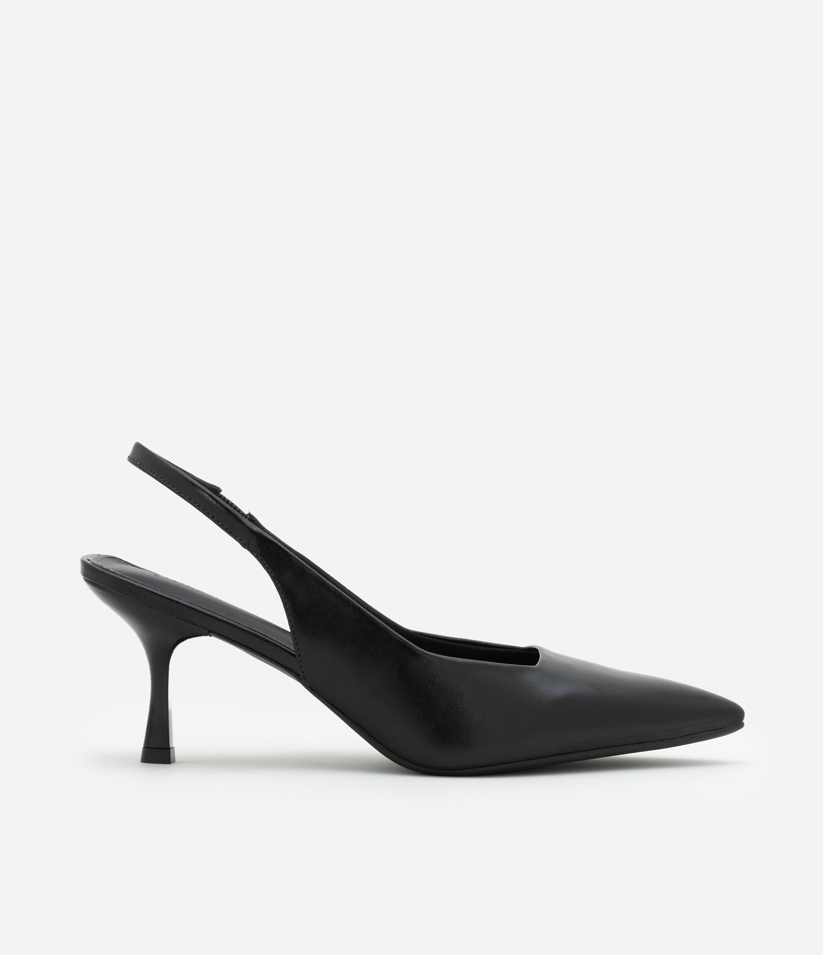 Sapato Scarpin Slingback com Salto Fino Preto 1