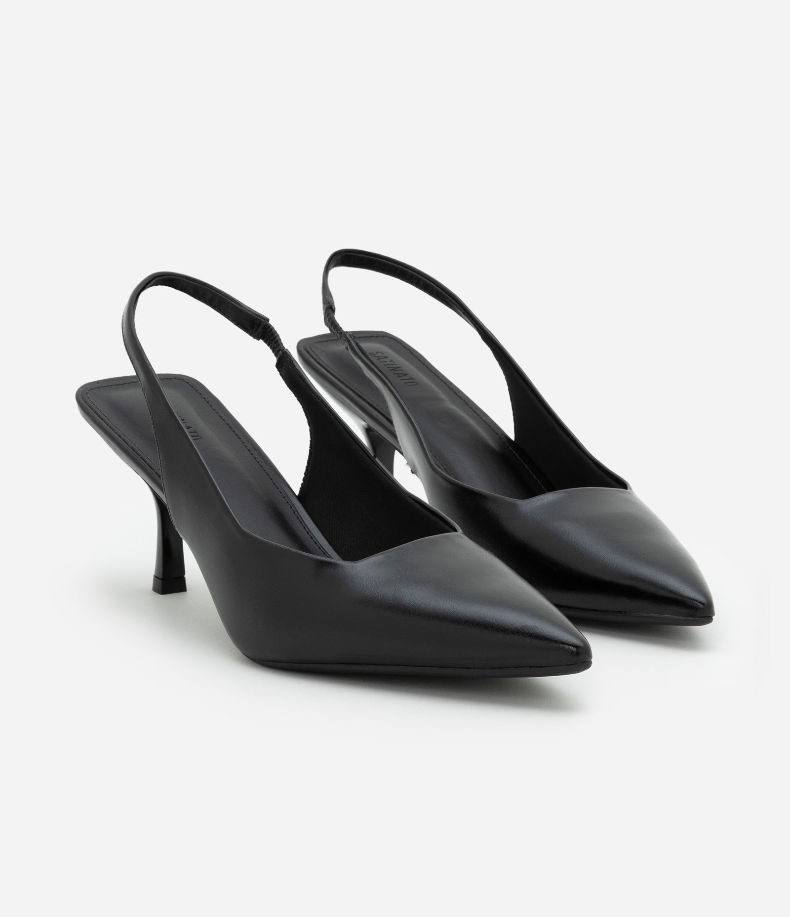 Sapato Scarpin Slingback com Salto Fino Preto 2