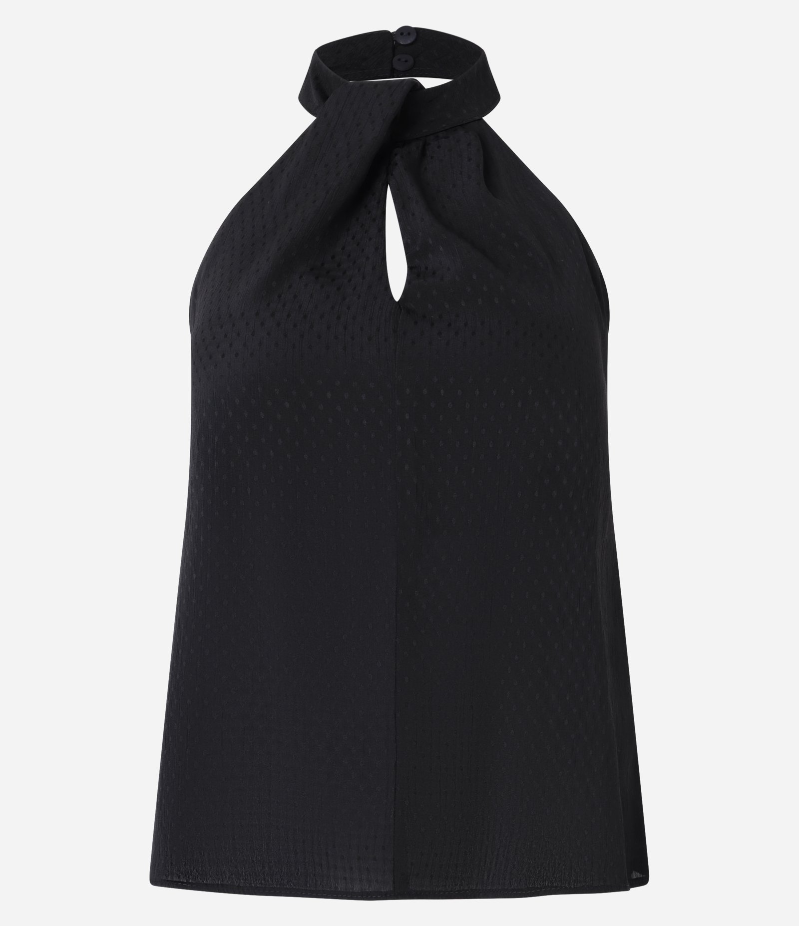 Blusa Sem Manga em Chiffon com Gola Halter Preto 5