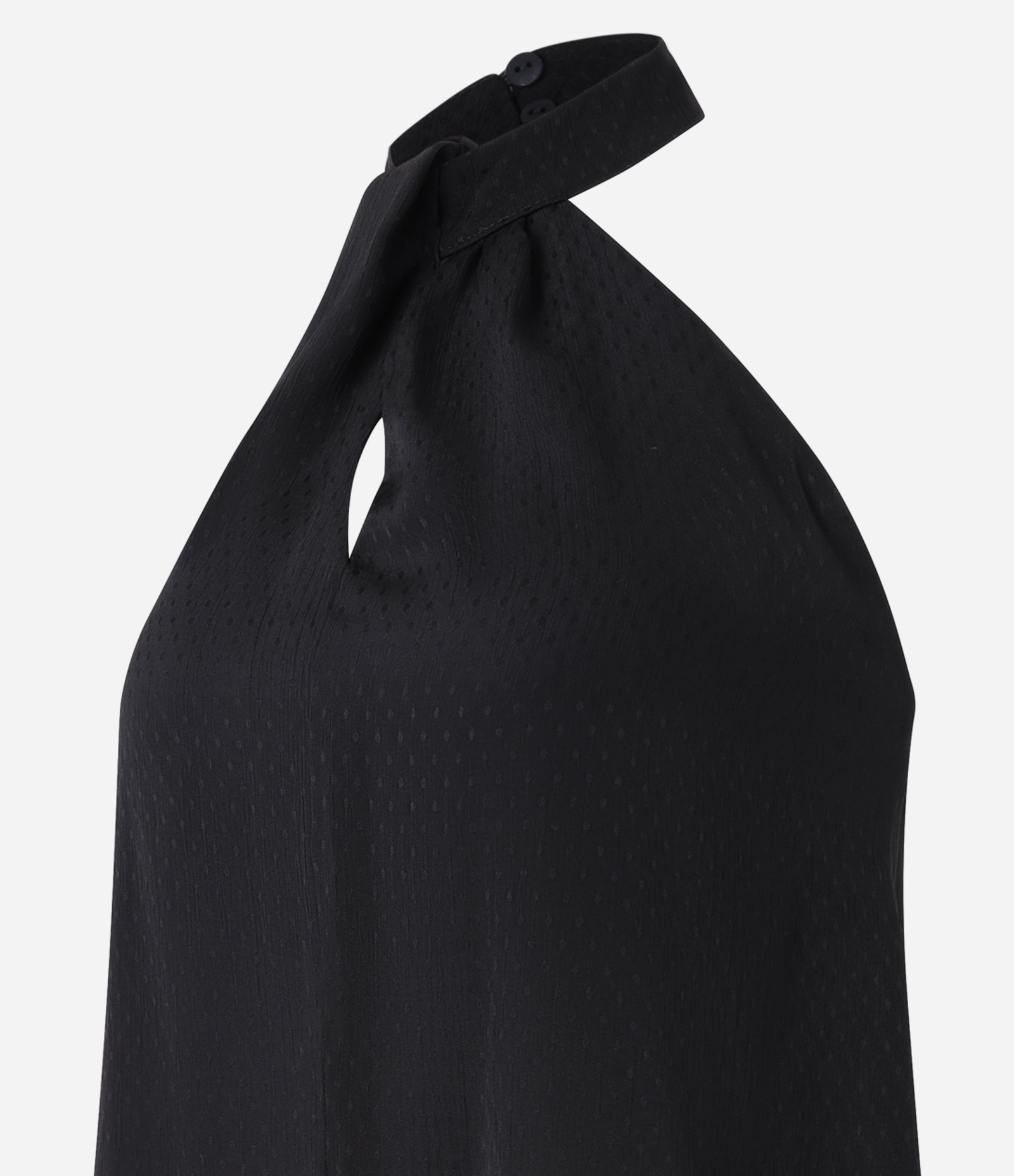 Blusa Sem Manga em Chiffon com Gola Halter Preto 6