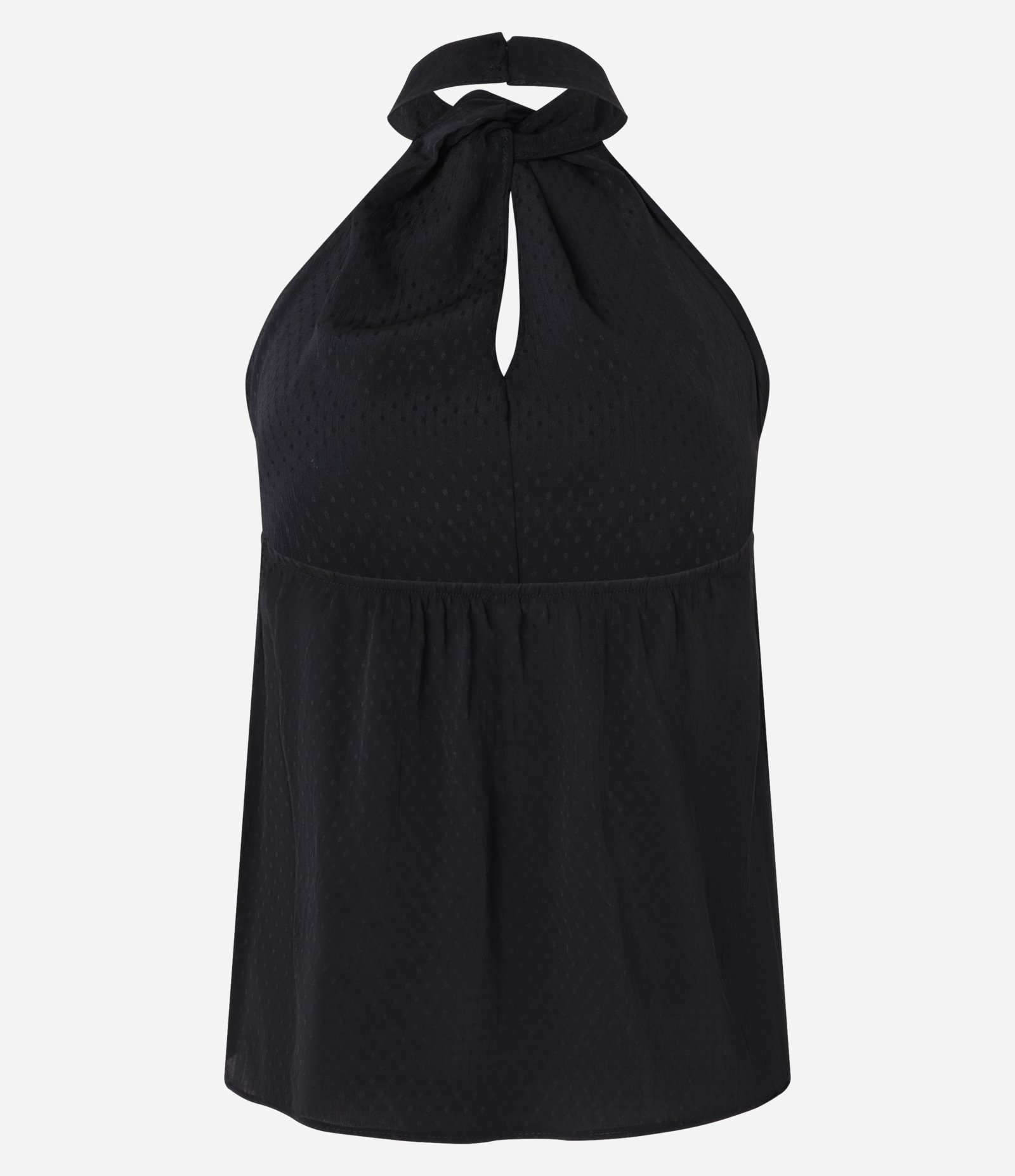 Blusa Sem Manga em Chiffon com Gola Halter Preto 7