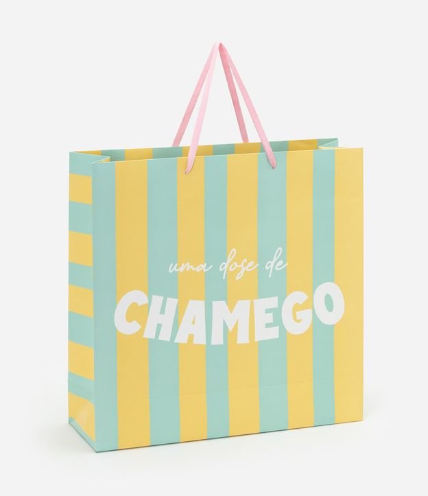 Embalagem de Presente com Estampa Listras e Escrito Uma Dose de Chamego