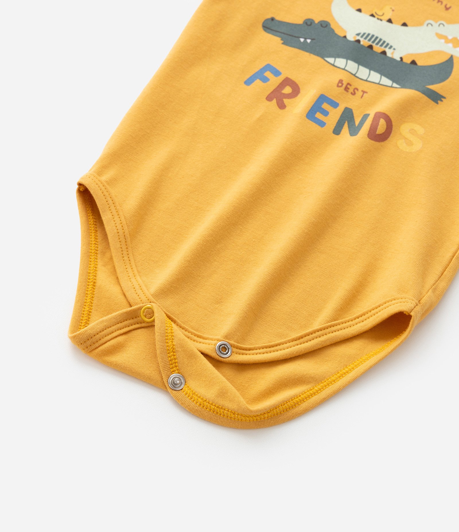 Body Infantil com Estampa de Jacarézinhos - Tam 0 a 18 meses Amarelo 5