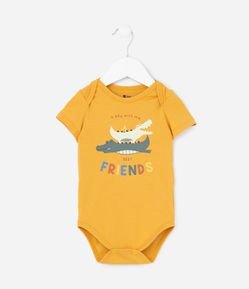 Body Infantil com Estampa de Jacarézinhos - Tam 0 a 18 meses