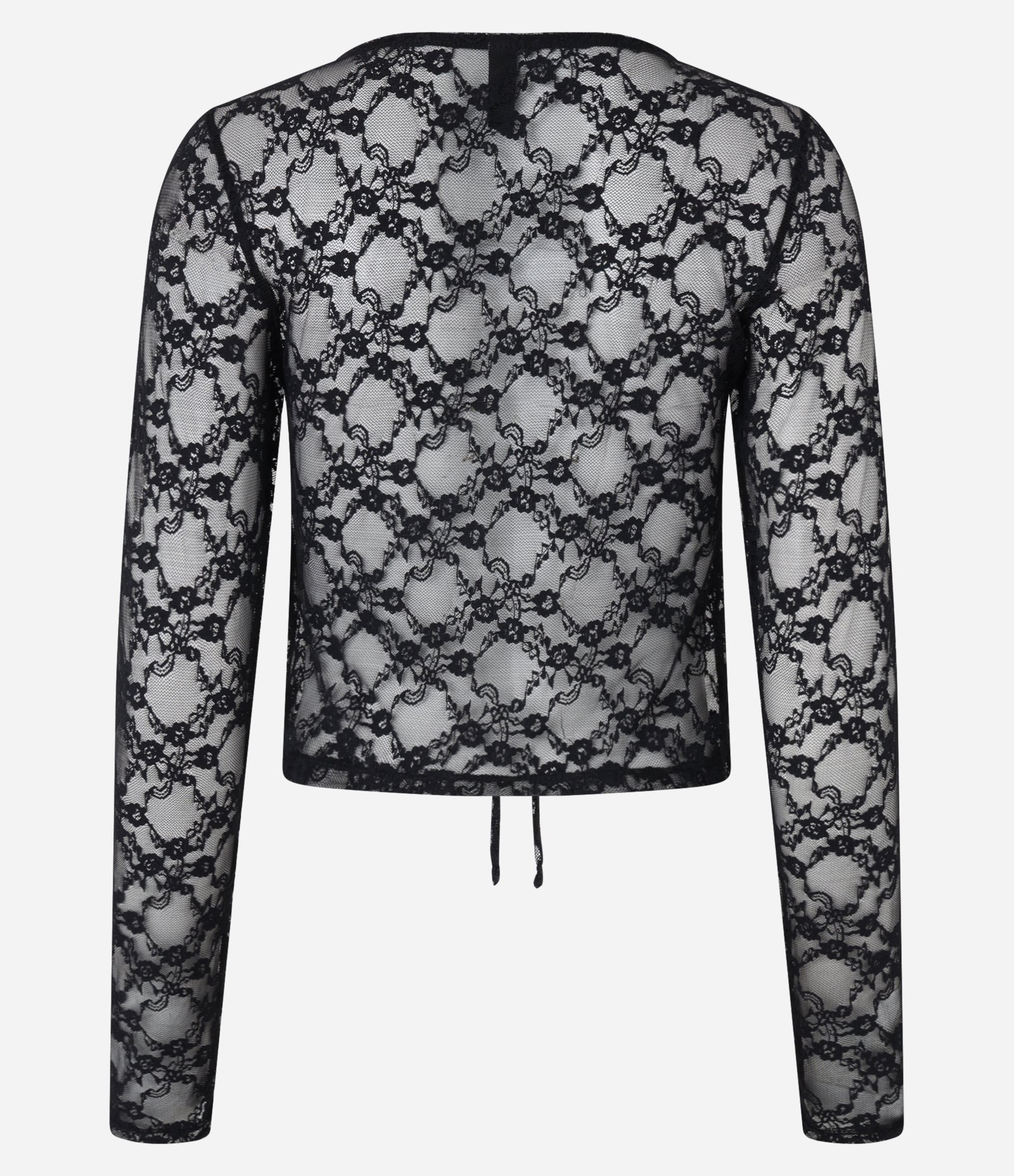 Blusa em Renda com Lacinhos Frontais Preto 8