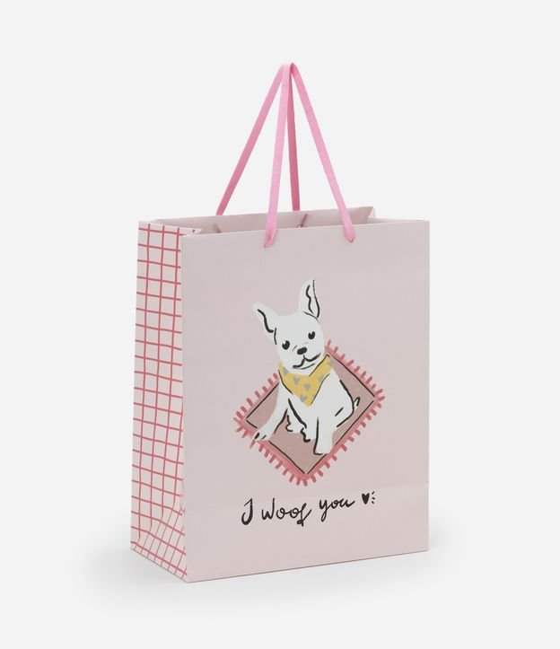 Embalagem de Presente Média com Estampa Lettering e Cachorrinho