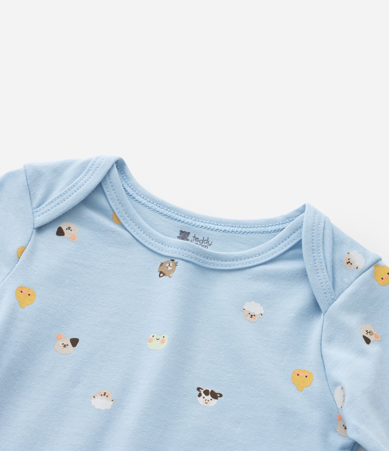 Body Infantil com Estampa de Bichinhos - Tam 0 a 18 meses Azul 6