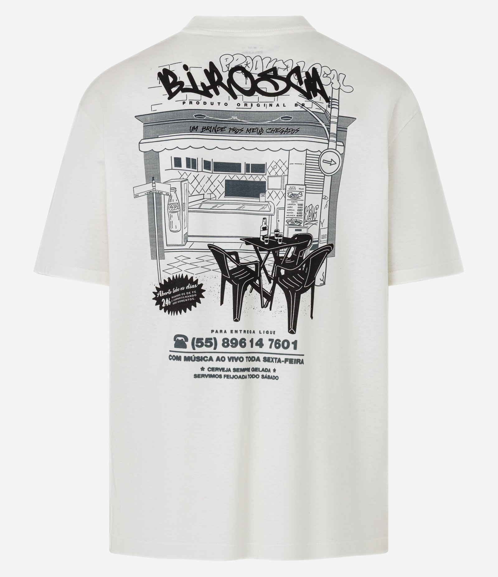 Camiseta Relaxed em Algodão com Estampa Divertida Branco 7
