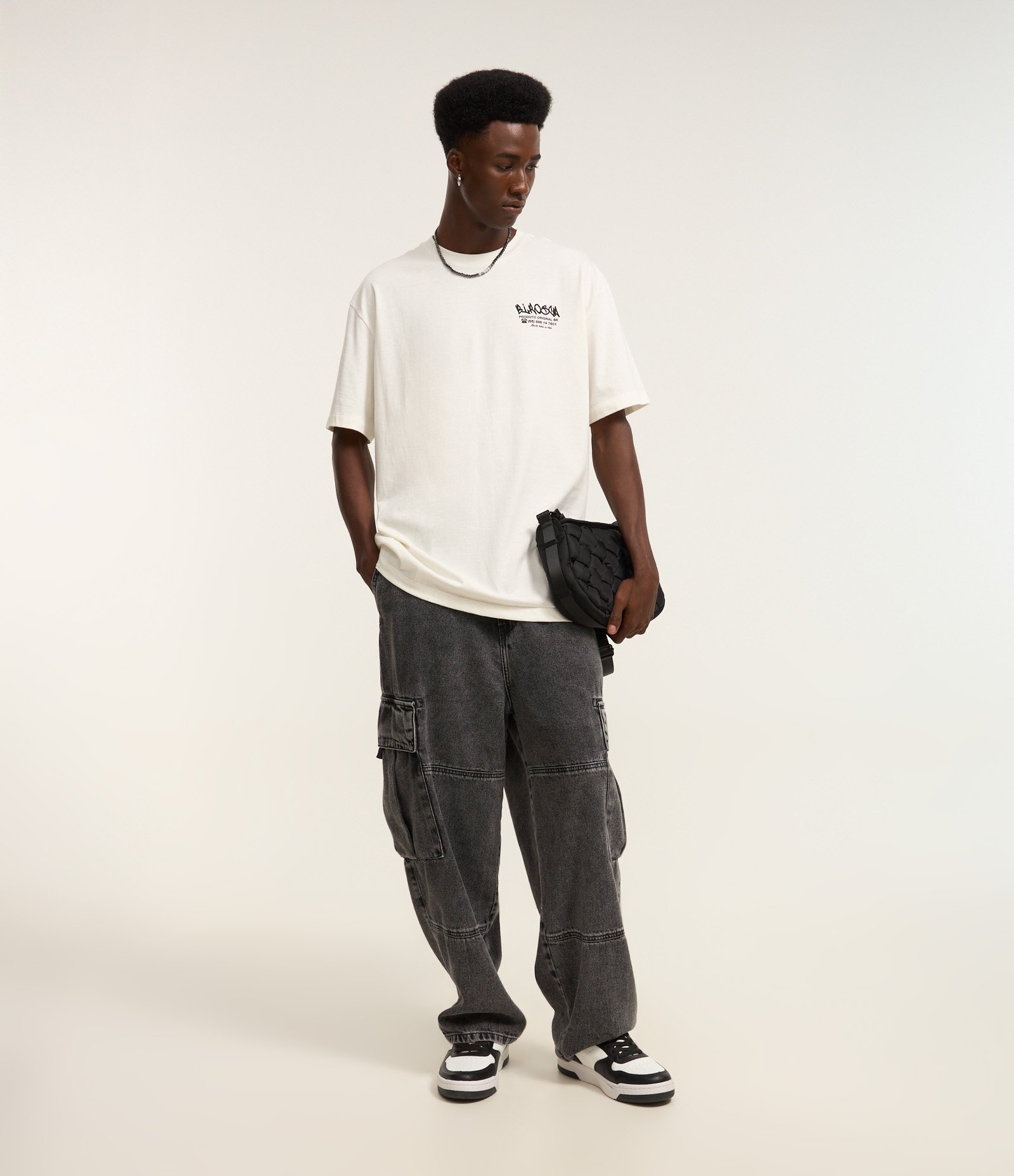 Camiseta Relaxed em Algodão com Estampa Divertida Branco 2