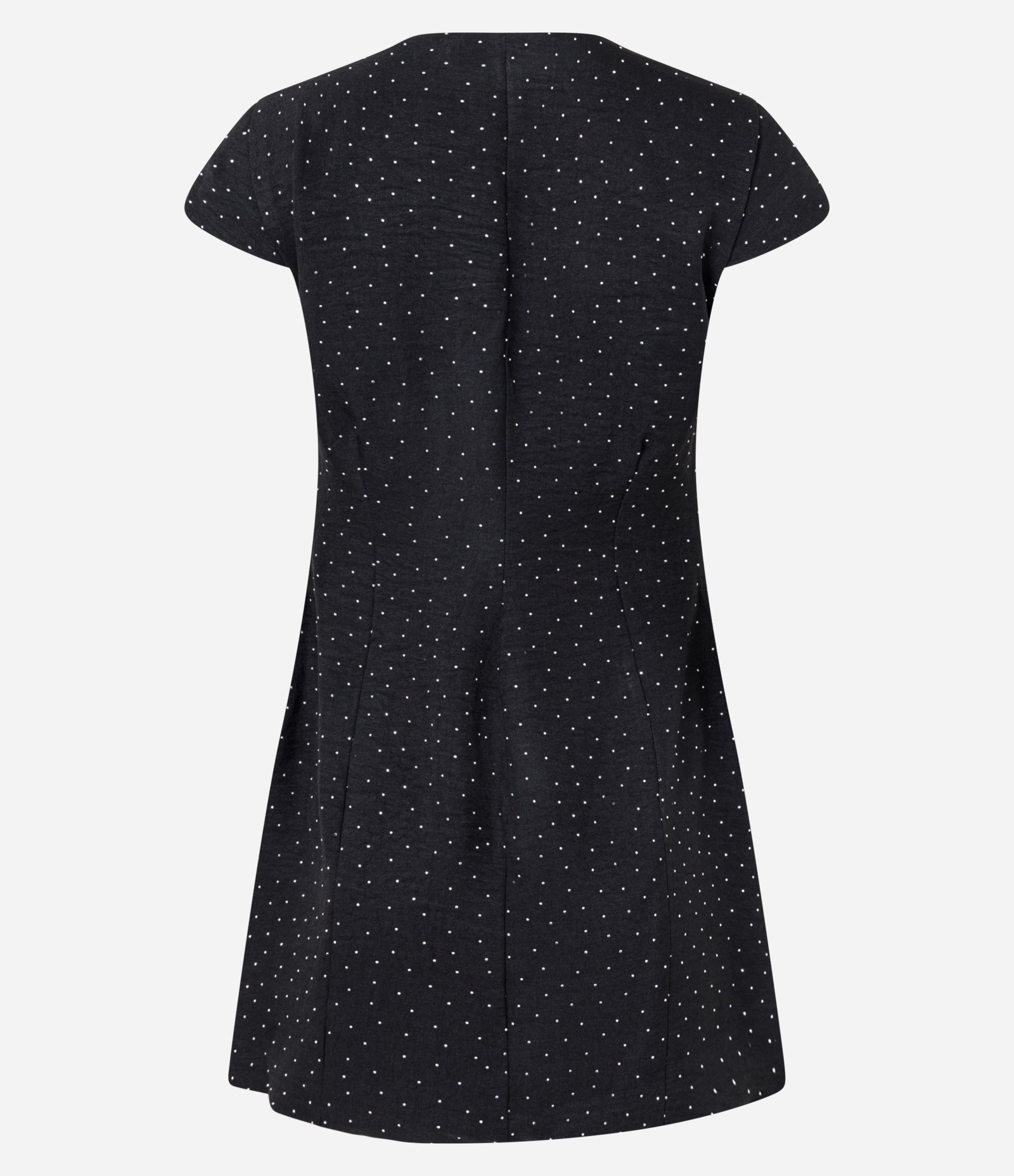 Vestido Curto em Alfaiataria Poá com Botões Frontais Preto 6