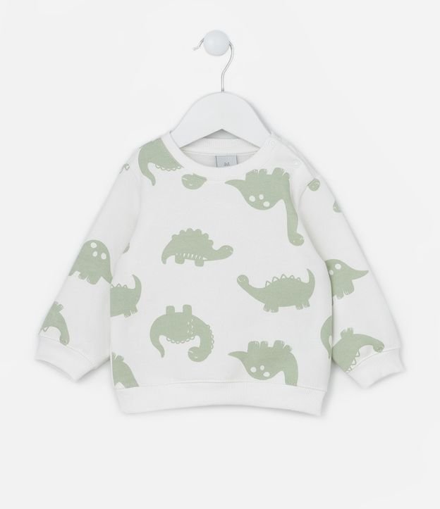 Conjunto Infantil Quentinho com Estampa Dinos - Tam 0 a 18 meses
