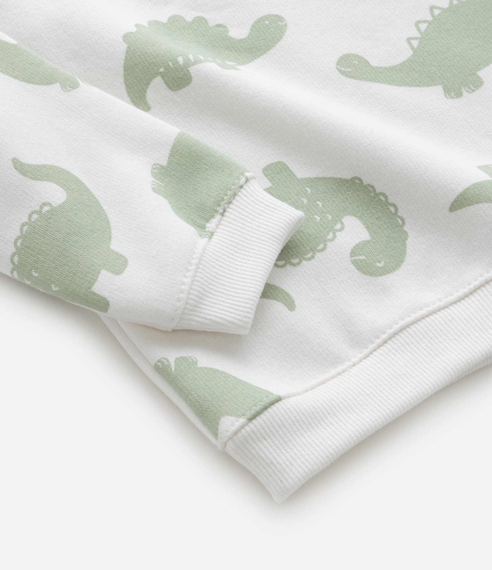 Conjunto Infantil Quentinho com Estampa Dinos - Tam 0 a 18 meses Branco/Verde 4