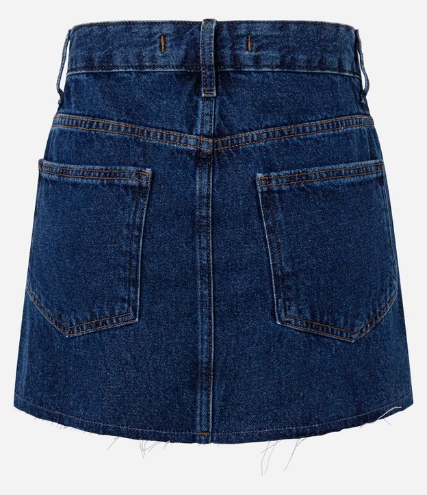 Saia Curta em Jeans com Barra Desfiada