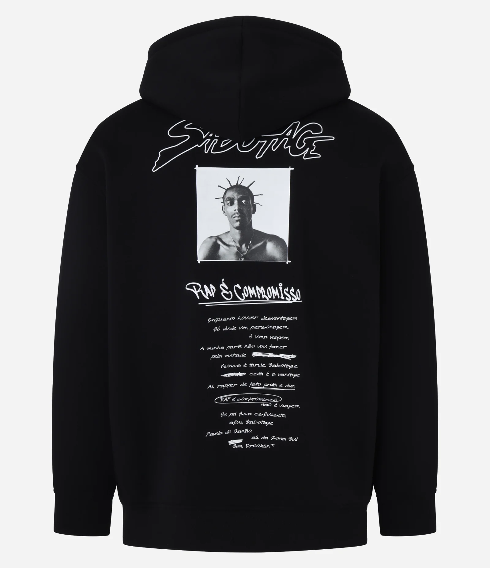 Casaco Comfot em Fleece com Estampa Sabotage Rap é Compromisso Preto 7