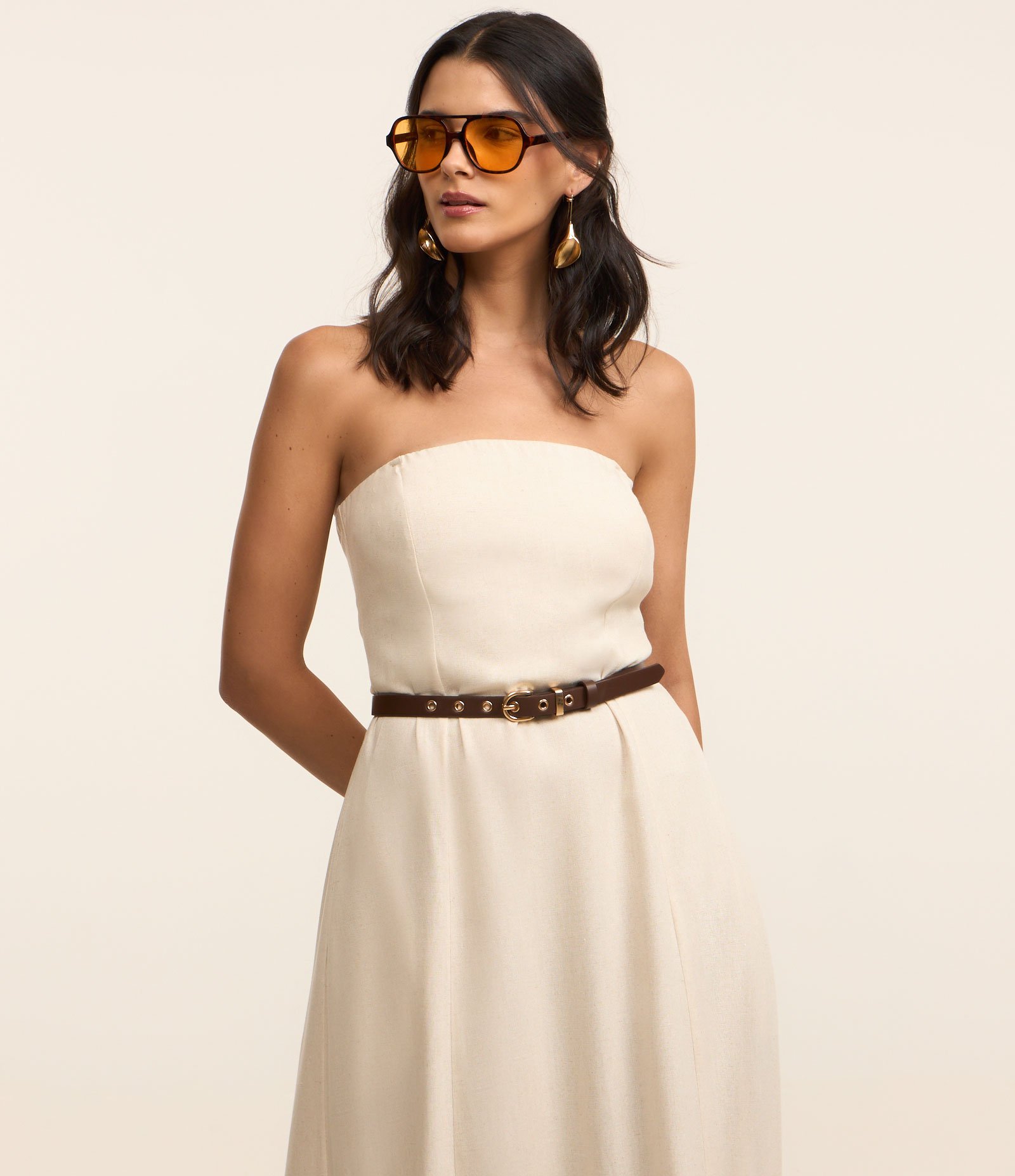 Vestido Midi Tomara que Caia em Viscolinho Off White 3