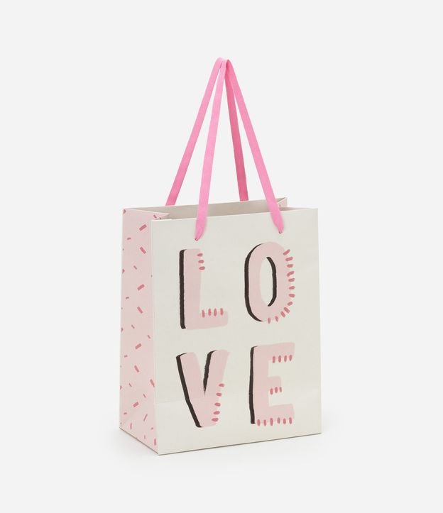 Embalagem de Presente com Estampa LOVE com Alça de Corda