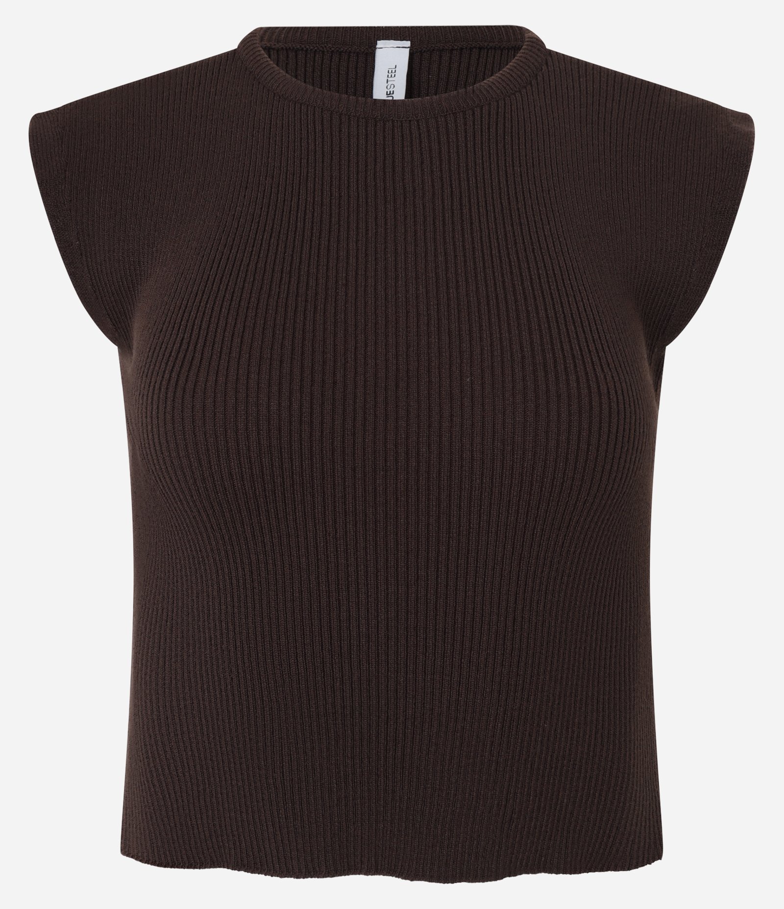 Blusa Curta e Canelada em Tricô com Ombro Alongado 4