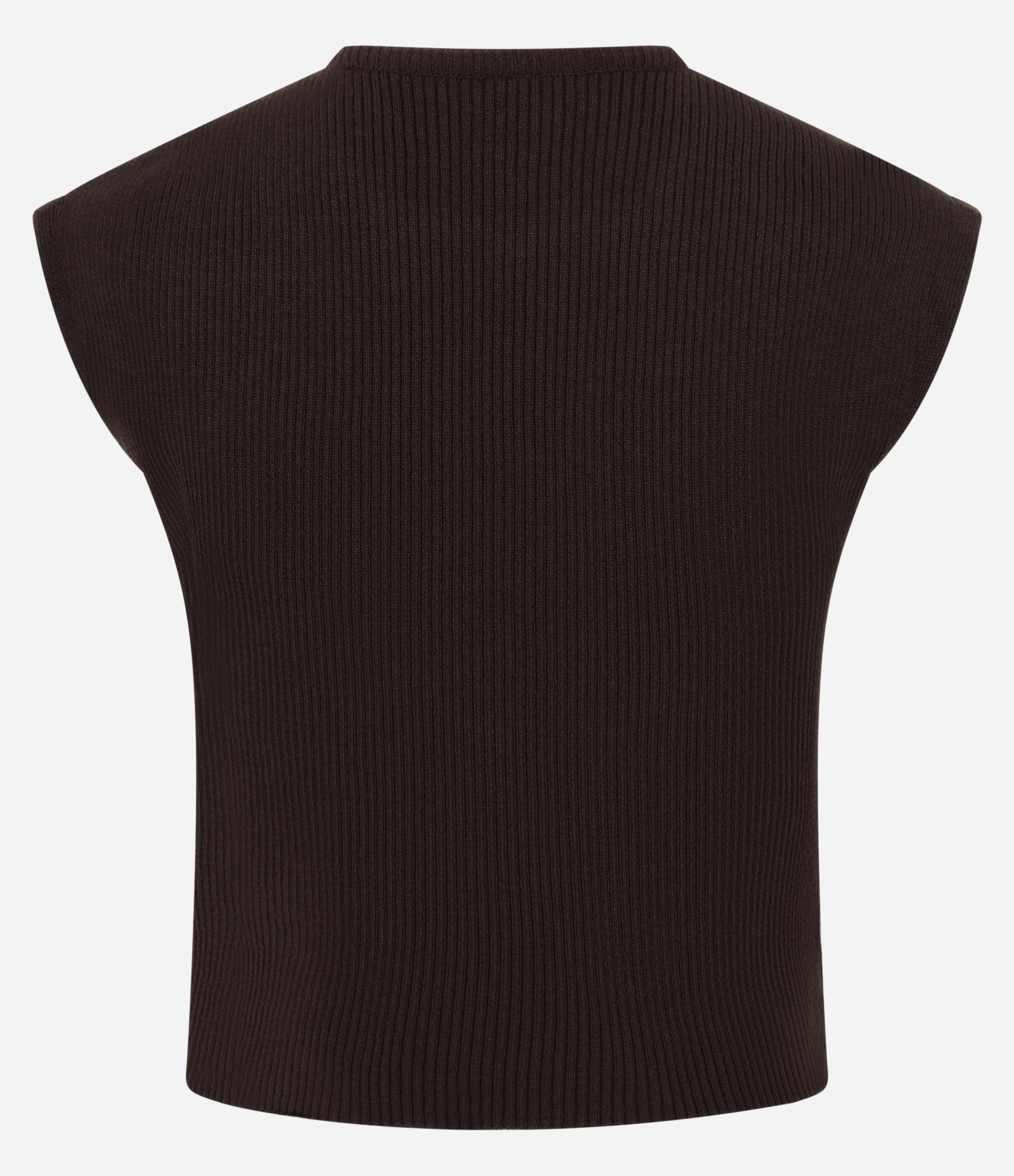 Blusa Curta e Canelada em Tricô com Ombro Alongado 6